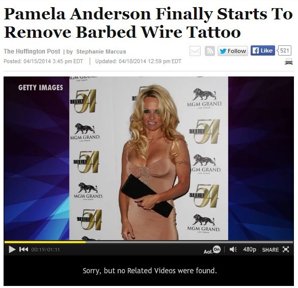pamela anderson finally starts to remove barbed wire tattoo